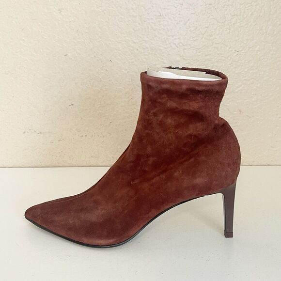 Rag & Bone Beha Stretch Boot Pointy Stiletto Ankle Boot Mahogany Suede 11/41 NIB - Picture 15 of 17